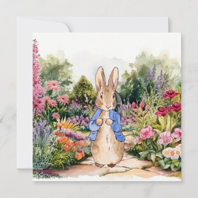 Peter the Rabbit in his garden Invitation (Front)