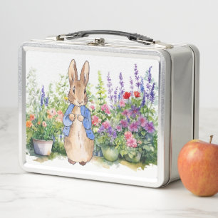 Peter the Rabbit in his garden  Metal Lunch Box