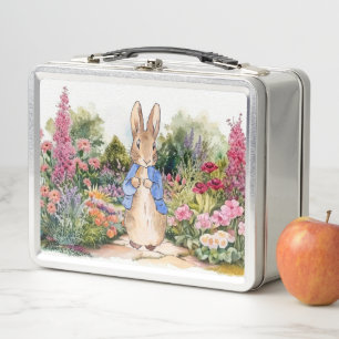 Peter the Rabbit in his garden Metal Lunch Box