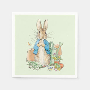 Peter the rabbit in his garden Napkin