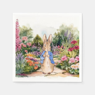 Peter the Rabbit in his garden Napkin