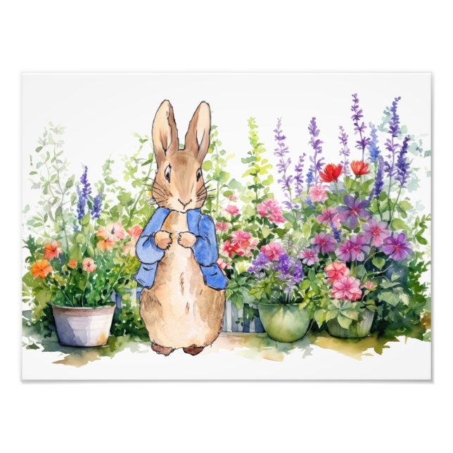 Peter the Rabbit in his Garden Photo Print (Front)