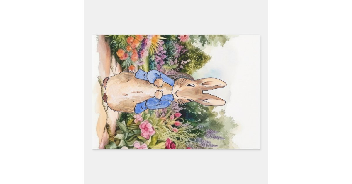 Peter the Rabbit in his garden Wrapping Paper Sheet | Zazzle