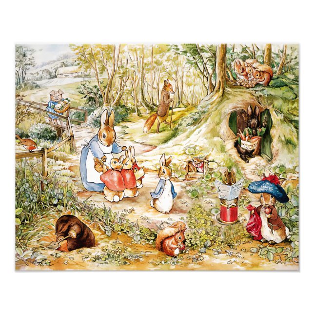 Peter the Rabbit in the Woods Photo Print (Front)
