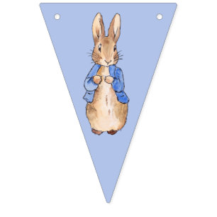 Peter the Rabbit on blue background Bunting