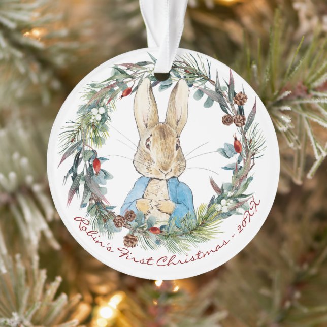 Peter the Rabbit Personalised First Christmas  Ornament (Tree)