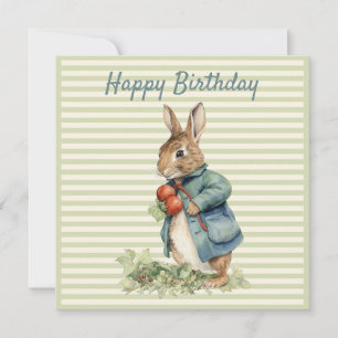 Peter the Rabbit picking vegetables Happy Birthday