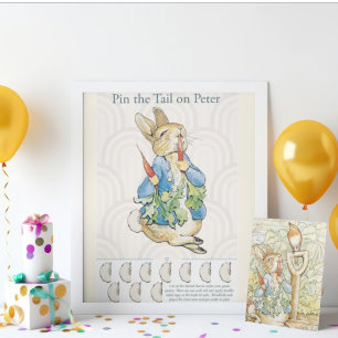 Peter the Rabbit Pin the Tail on the Bunny Game Poster