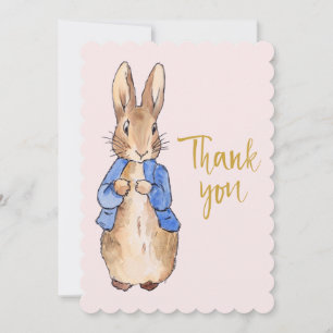 Peter the Rabbit Pink Background    Thank You Card