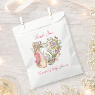 Peter the Rabbit Pink Floral Girl Baby Shower Favour Bags