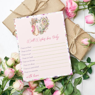 Peter the Rabbit Pink Floral Girl Baby Shower Game