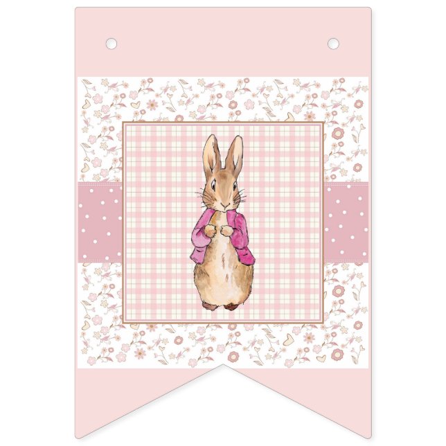 Peter the Rabbit Pink jacket Bunting (First Flag)