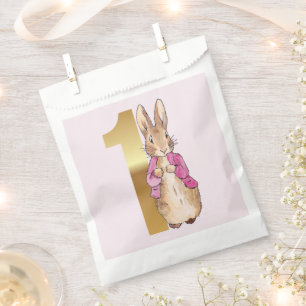 Peter the Rabbit Pink Jacket First Birthday Favour Bags