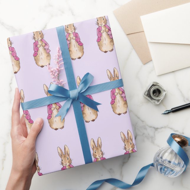 Peter the Rabbit Pink jacket Floral Frame Wrapping Paper (Gifting)
