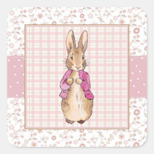 Peter the Rabbit Pink jacket Square Sticker