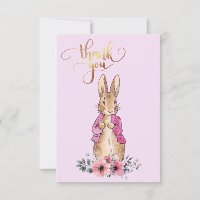 Peter the Rabbit Pink jacket    Thank You Card (Front)