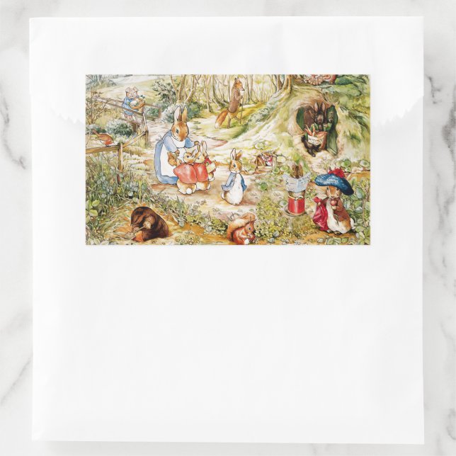 Peter the rabbit  rectangular sticker (Bag)