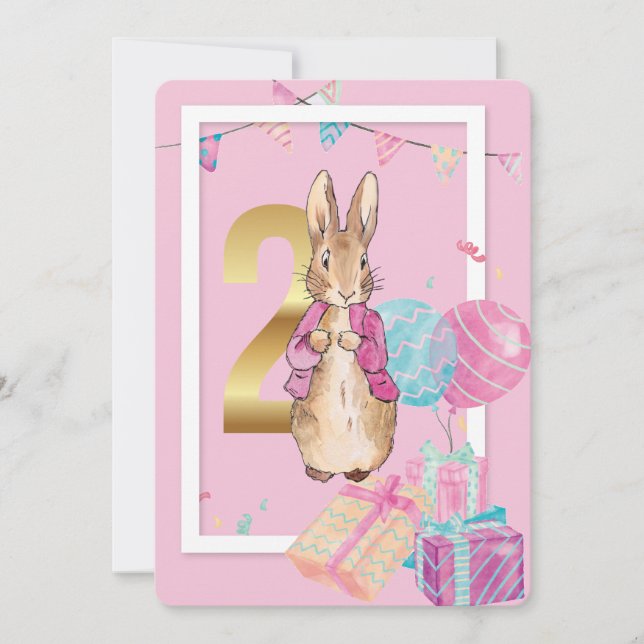 Peter the Rabbit Second Birthday Invitation (Front)
