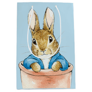 Peter the Rabbit Sitting in a Pot     Medium Gift Bag