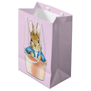 Peter the Rabbit Sitting in a Pot  Medium Gift Bag