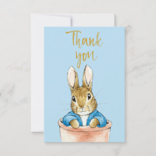 Peter the Rabbit Sitting in Plant Pot   Thank You Card