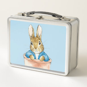 Peter the Rabbit Sitting in Pot Plant Metal Lunch Box