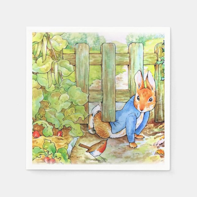 Peter the Rabbit Sneaking into Mc Gregor's Garden Napkin (Front)