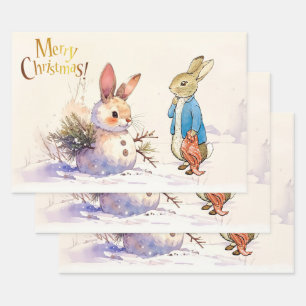 Peter the Rabbit & Snow Bunny Magic Wrapping Paper Sheet