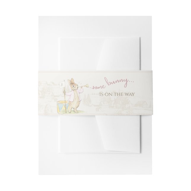 Peter the Rabbit Some Bunny Baby Shower  Invitation Belly Band (Front Example)