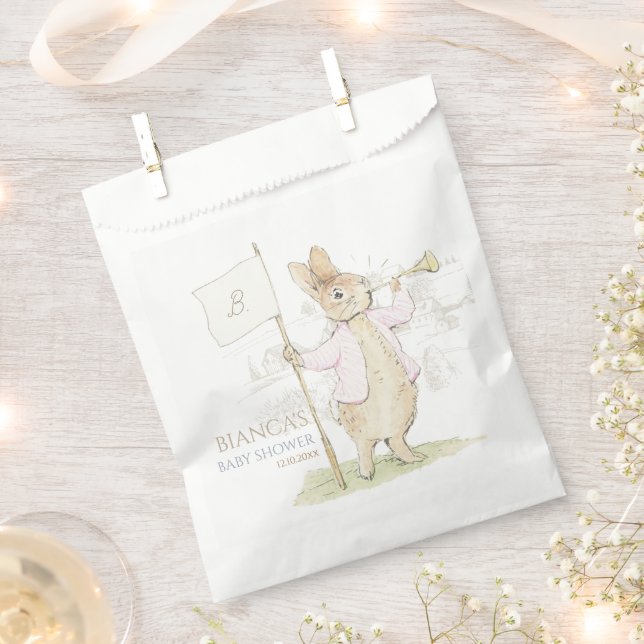 Peter the Rabbit Some Bunny Baby Shower Pink Favour Bags (Clipped)