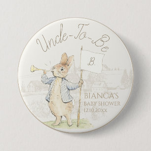 Peter the Rabbit Some Bunny Baby Shower Uncle to b 7.5 Cm Round Badge