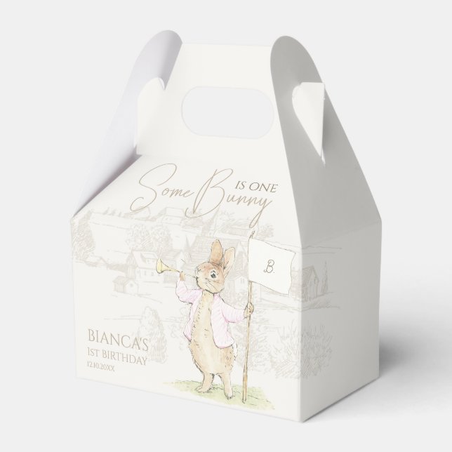 Peter the Rabbit Some Bunny Pink Birthday Favour Box (Front Side)