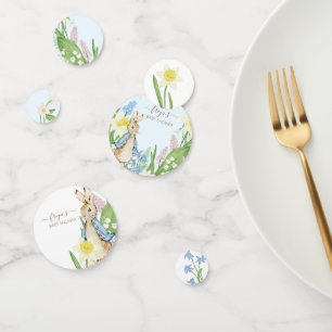 Peter the Rabbit Spring Blooms Blue Baby Shower Confetti
