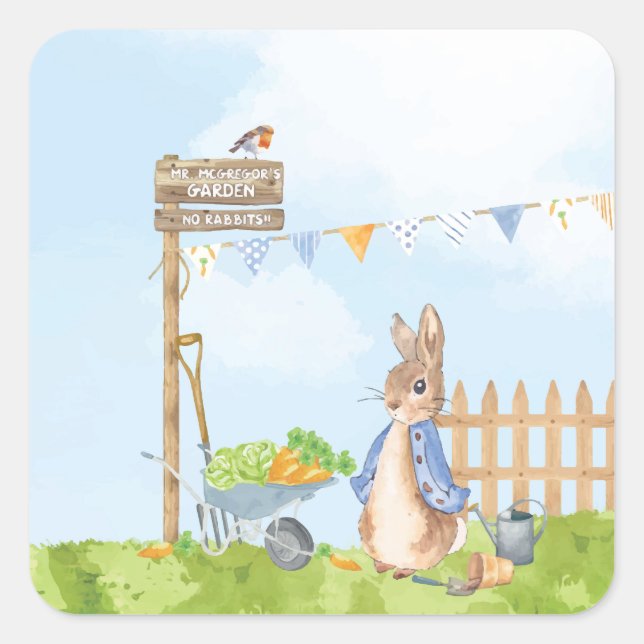 Peter the Rabbit Square Sticker (Front)
