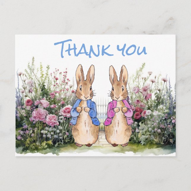 Peter the rabbit Thank you Postcard (Front)