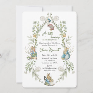 Peter the Rabbit Wildflower Baby Is On The Way QR Invitation