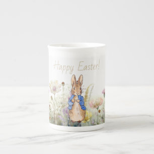 Peter the rabbit wildflowers Happy Easter Bone China Mug