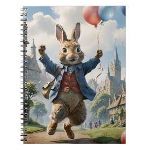 Peter the rabbit with balloons notebook