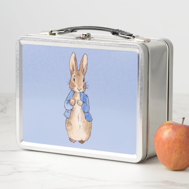 Peter the Rabbit with Blue Background   Metal Lunch Box (In Situ)
