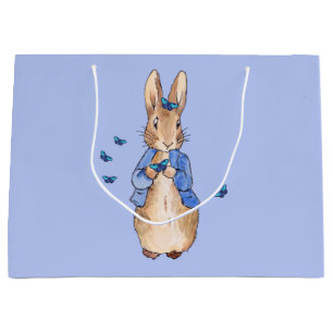 Peter the Rabbit with Blue Butterflies  Large Gift Bag