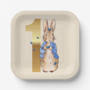 Peter the Rabbit with Blue Butterflies Paper Plate