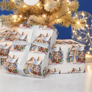 Peter the Rabbit with Christmas Elves Wrapping Paper