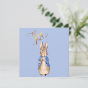Peter the Rabbit with Gold Thank You Text Card