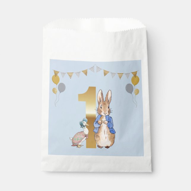Peter the Rabbit with Jemima First Birthday Favour Bags (Front)