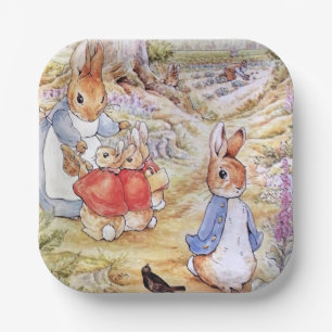 Peter the Rabbit with Josephine Bunny in the Woods Paper Plate