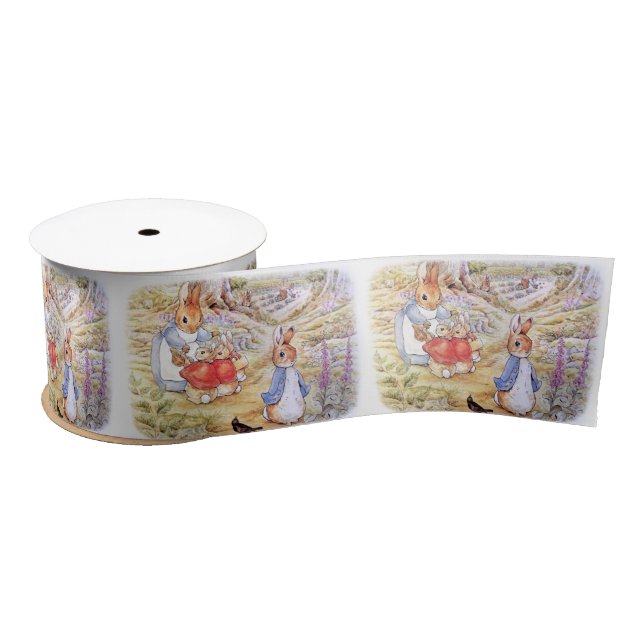 Peter the Rabbit with Josephine Bunny in the Woods Satin Ribbon (Spool)