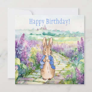Peter the Rabbit with watercolour lilacs 