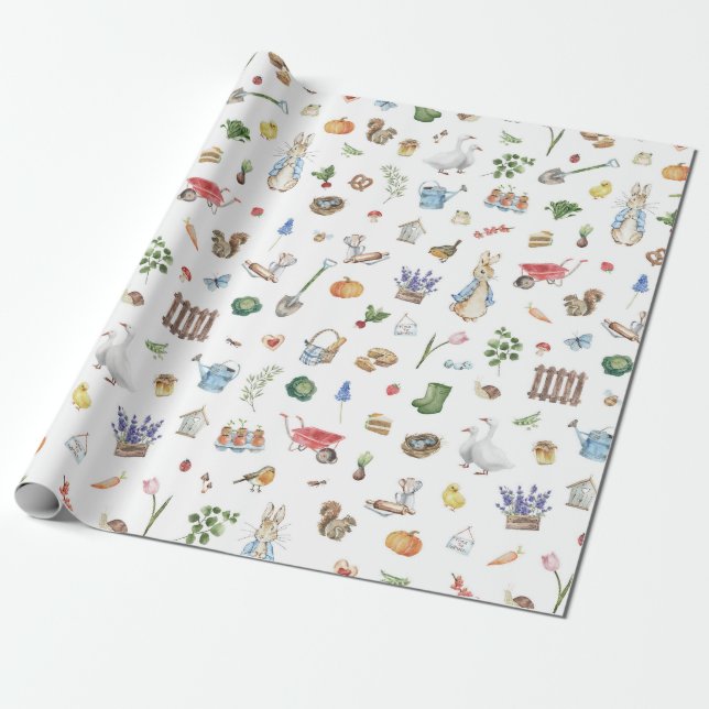 Peter the Rabbit Wrapping Paper (Unrolled)