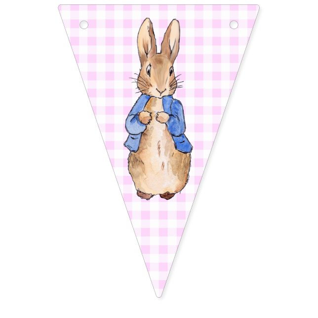 Peter the Rabbit zig zag and check pattern Bunting (First Flag)