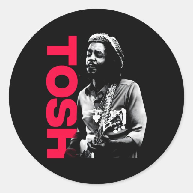 Peter Tosh With Guitar Adrian Boot Photo Classic Round Sticker (Front)